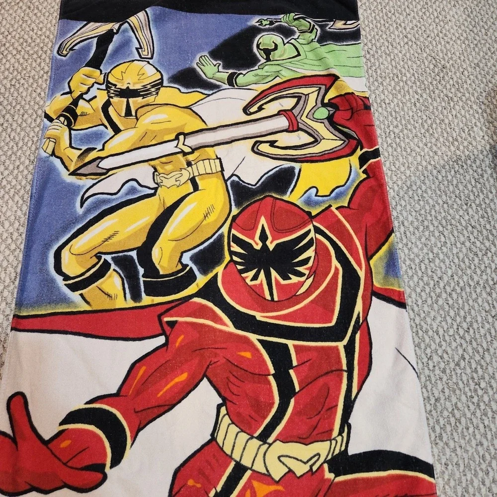 Disney Power Rangers Samurai Beach Towel Red Blue‎ Yellow Green Characters